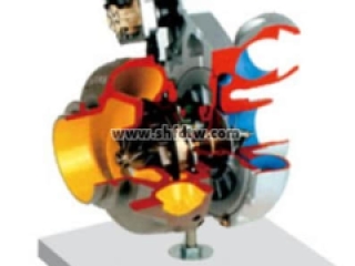 涡轮增压器解剖模型，带变截面叶片和控制电机,汽车实验模型