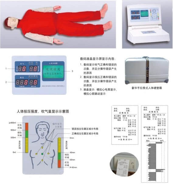 液晶彩显高级电脑心肺复苏模拟人(图2)