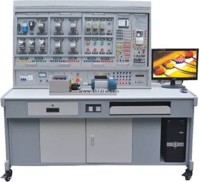 可编程变频器电气控制综合实训装置，可编程变频器电气控制教学实验设备(图1)