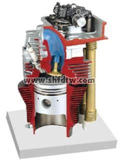 带凸轮轴的气缸模型,气缸盖解剖模型,带凸轮轴的气缸气缸盖模型(图1)
